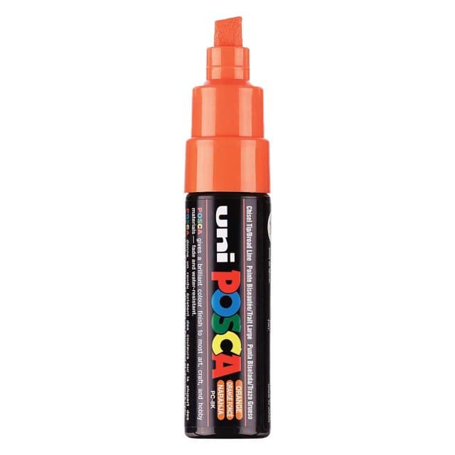 Uni Posca Verfmarker 8K Donkeroranje - Beitelpunt 8mm